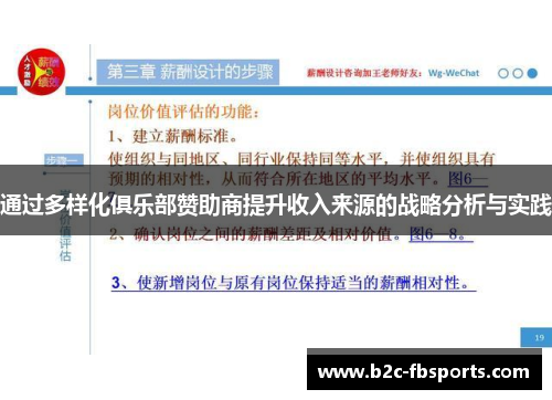 通过多样化俱乐部赞助商提升收入来源的战略分析与实践 通过多样化俱乐部赞助商提升收入来源的战略分析与实践